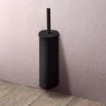 Gedy 5233-03-14 Toilet Brush Holder, Wall Mounted, Round, Matte Black